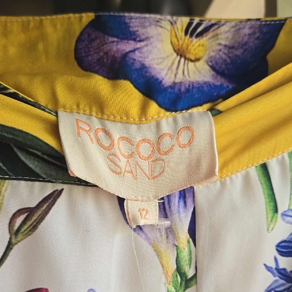 Anthropologie NWT Floral Yellow Maxi Skirt Sz 12 - Picture 2 of 5